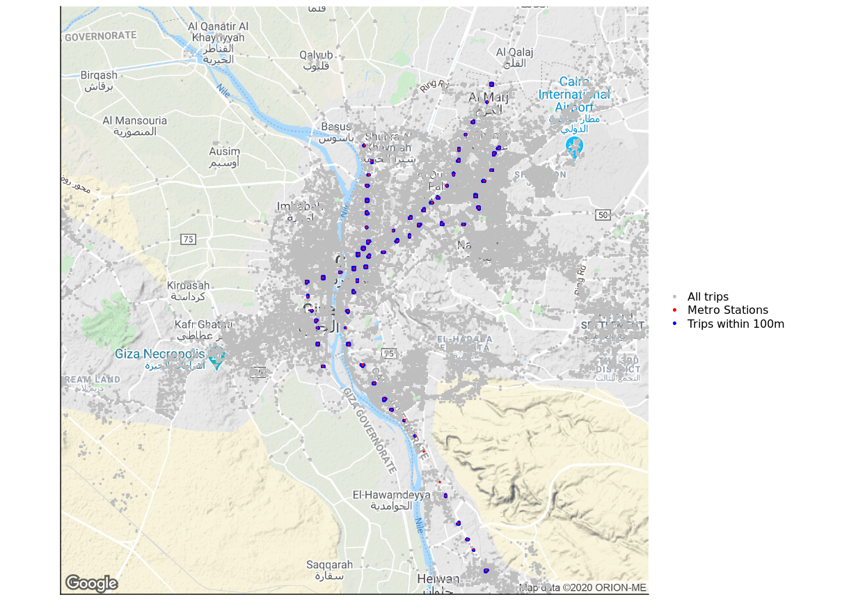 Trips to Metro Stations